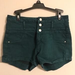 Teal high waisted shorts